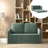 Kobi 2 Seater Fold Out Sofa Cum Bed in Speckled Teal Colour