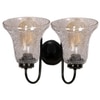 Devansh Metal Electric Wall Light in black Colour with Transparent Shade Count of 2 Lights