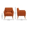 Thomas Boucle Fabric Arm Chair in Orange Colour