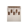 Casa 5 Series Brown Solid Wood Cluster Hanging Light