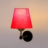 Devansh Metal Electric Wall Light in Black Colour with Red Shade Count of 1 Light