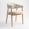 Beechcraft Solid Wood Dining Chair in Beige Colour