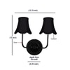 Devansh Dual Black Wallmounted Lamp With Cotton Black Shade