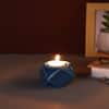 Navy Nordic style Geometric designed Candle Holder in Aqua Colour
