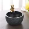 Marble Nut candy  Bowl Brass Teddy embedded
