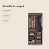Hilton 2 Door Wardrobe With Mirror and Lock Without Drawer in Chestnut Acacia Finish