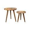 Crushing on Coffee Round Nesting Tables with Wooden Legs, Side Tables, Wooden Tables, Living Room Decor by A Tiny Mistake