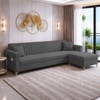 Daraco Velvet L shape 5 Seater Sofa in dark Gery Color