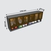 Aluminium Black Profile 6 Tinted Glass Handless Shutter  In Slate Grey Finish