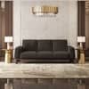 Granada Premium 3 Seater Fabric Sofa in Stone Grey Velvet Colour