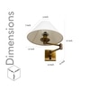 Vienna Brass Wall Light With White Cotton Shade