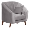 Nilo Velvet  1 Seater Sofa in Grey Colour