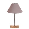 Devansh Grey Cotton Table Lamp With  Natural  Wood Base  & Steel Pipe (10X16.25 Inches)-32