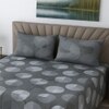 Quin Grey Geometric 400 TC Cotton Flat Queen Size Bedsheet with 2 Pillow Covers – Threads