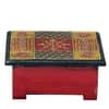 Desert Art MDF Hand Painted Red Tea Coaster Set with 6 Coasters and Holder