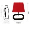 Devansh Red Cotton Table Lamp With  Wood Black Base -4