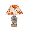 Devansh Conical Multi Cotton Shade Lamp With Wood & Mosaic Glass Base For Decoration/Office/Home/Gifting/Study For Decoration/Office/Home/Gifting/Study -(10X10X14.5) Inches -A
