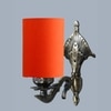 Devansh Metal Electric Wall Light in Antique Gold Colour with Orange Shade Count of 1 Light