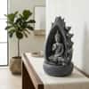 Water Fountain Lotus Sanctuary Buddha Water Fountain in Dark Grey Colour