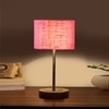 Devansh Pink Jute Table Lamp With  Natural  Wood Base  & Steel Pipe (7X17 Inches)-11
