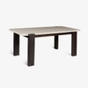 Sculpt Edge Solid Wood Six Seater Dining Table in Brown Colour