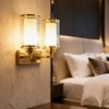 Eliante Modern Wall Lights Mild Steel & Glass Material Gold & Champaign Finish