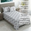 Ivo White Floral 400 TC Cotton Flat Single Size Bedsheet with 2 Pillow Covers – Threads