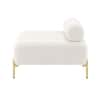 Doe Buck Luxury Boucle Accent Lounge Chair in White Colour with Gold Metal Legs