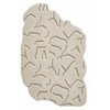 Handmade Wool Shaped Rug Modern Abstract Ivory Green 3 x 5 Feet Carpet