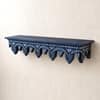 Multishade Colour Solid Wood Handcarved Mudrita Floating Wall Shelf with distres finish by DisooFashions