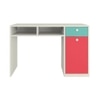 Alana Study Desk with Cabinet Drawer and Shelf in Misty Turquoise Strawberry Pink Colour