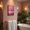 The Castle Decor Quirky Zebra Pink Bathtub Bathroom Wall Art 8x12 Inch