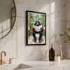 The Castle Decor Funny Chimpanzee Reading Newspaper Bathroom Wall Art 8x12 Inch