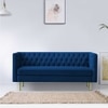 Caraven Fabric Sofa (Navy Blue)