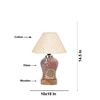 Devansh Conical Off White Cotton Shade Lamp With Wood & Mosaic Glass Base For Decoration/Office/Home/Gifting/Study For Decoration/Office/Home/Gifting/Study -(10X10X14.5) Inches -A