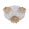 White And Gold Platter With Tealight Holder In Gold Colour