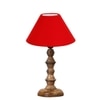 Devansh Red Cotton Table Lamp With  Wood Natural Base (10X10X16) Inches)-29