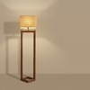 Tesseract Beige Jute Floor Lamp with Beige Jute Base