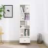 Hexa Engineered Wood Bookshelf Multipurpose Storage Rack in Frosty White Colour