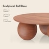 Takai Round Solid Wood Coffee Table in Red Cedar Finish