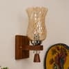 Devansh Metal Electric Wall Light in Black Colour with Maroon Shade Count of 1 Light