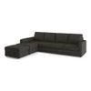 Apollo Fabric Sectional Sofa (Colour : Graphite Grey, Cushion : Soft, Back Type : Regular, Seating Capacity : Left Aligned 3 Seater + Left Aligned Chaise + Ottoman)