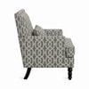 Lark Printed Infinity Grid Fabric Lounge Chair in Green Colour