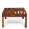 Sydney Sheesham Wood Contemporary Square Coffee Table In Natural Teak Finish