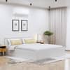 Hexa Engineered Wood Modern King Bed With Headboard With Storage In Frosty White