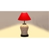Nayeli Red cotton Glass Table lamp with Iron Base