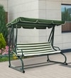 Thun Garden Swing Cum Bed In Green And White Finish