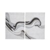 Abstract Blue Gray Wool Silk Wall Art 2 Panel Set 4 x 6 Feet
