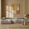 Elegantedge Wood Right Aligned 3-Seater With Upholstery Non Storage Sofa In Grey Colour