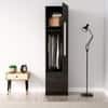Hexa Red Wooden 1 Door Wardrobe with 2 Drawers and Hanging Space in Flower Wenge Colour